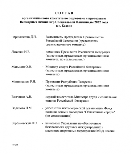 Правительство РФ создало оргкомитет по подготовке к играм в Казани1