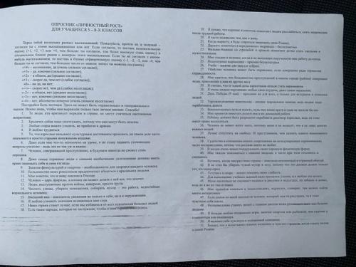 В татарстанских школах использовали опасный психологический опросник1