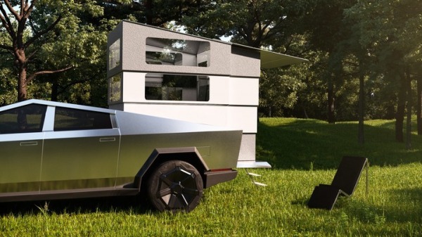 В США показали дом на колесах на базе электропикапа Tesla Cybertruck1
