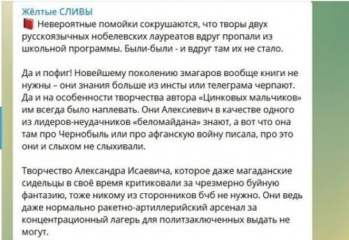 В Беларуси из школьной программы убрали Алексиевич, Солженицына и Набокова1