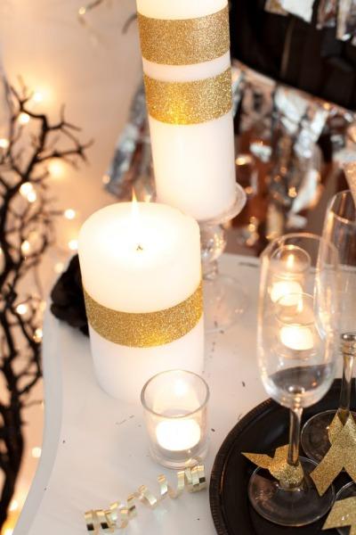 Как украсить новогодний стол: сервировка в золоте, серебре и черном цвете2