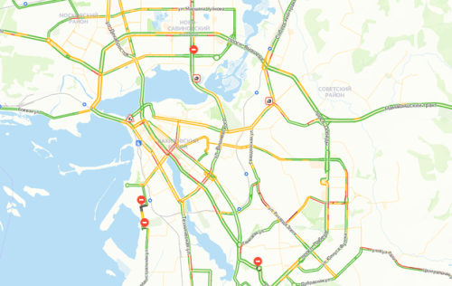 В Казани уже образовались пробки1