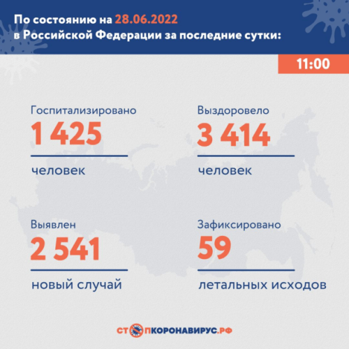 В России коронавирусом заразились еще 2,5 тыс. человек1