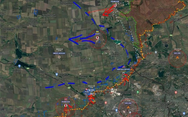 Карта оперативной обстановки в районе Авдеевки под Донецком1
