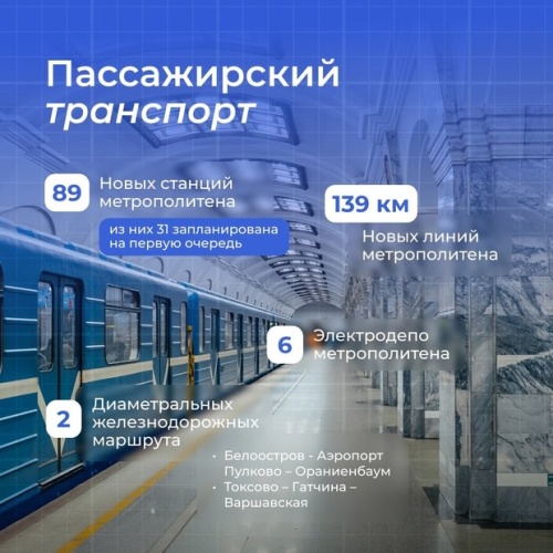 В Санкт-Петербурге планируют построить еще 89 станций метро1