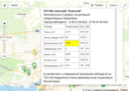 В Казани выявили повышенную концентрацию аммиака и диоксида азота2