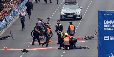 Эко-активисты пытались помешать проведению Берлинского марафона