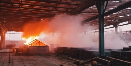 Крупный пожар в Обухове: Возгорание в цехе по производству полимерной продукции