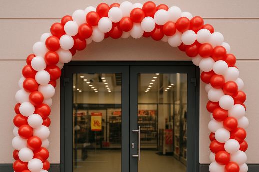 Воздушные шары для оформления входа: как правильно подготовить пространство к открытию магазина