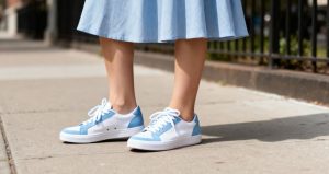Кроссовки под платье и юбку: как создать женственный образ со спортивной обувь